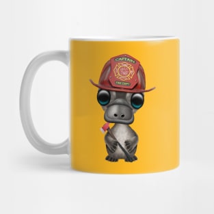 Cute Baby Platypus Firefighter Mug